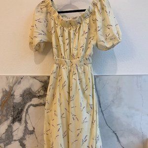 H&M Off-white Backless Lavender Spring Maxi Dress US Size S